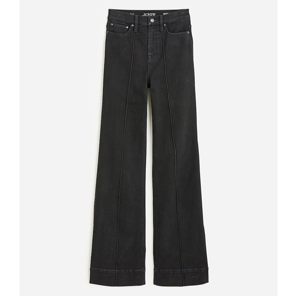 J.Crew Pintuck Denim Trouser in Black wash Size 29